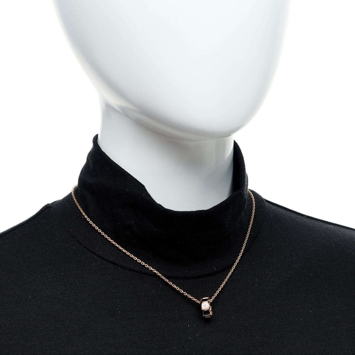 Bulgari 18K Rose Gold Diamond Black Onyx Serpenti Viper Pendant Necklace 7 of 7