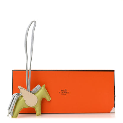 Hermes Milo Lambskin Grigri Rodeo Pegase Horse Bag Charm PM Jaune Bourgeon Bleu Brume Nata 5 of 5