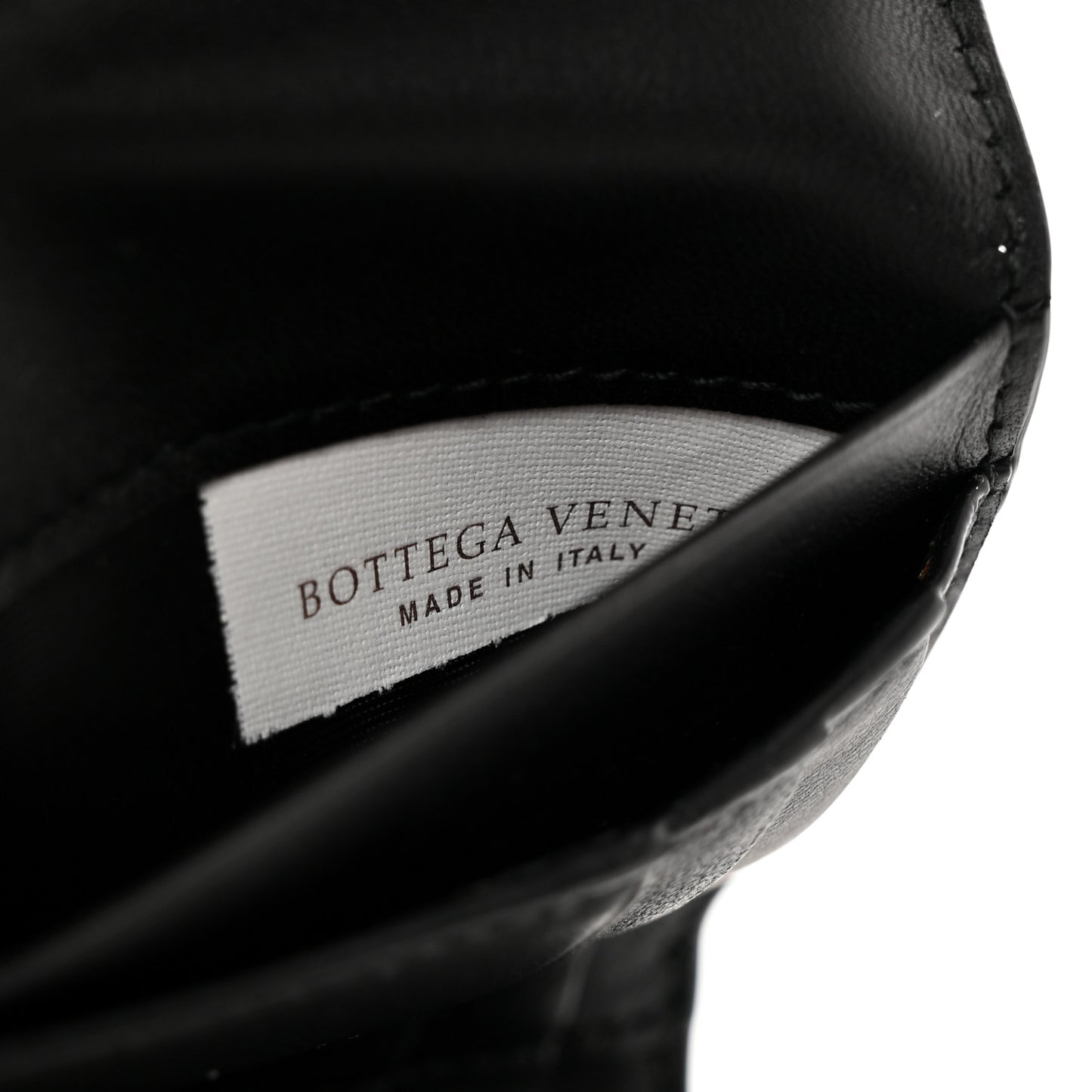 Nappa Intrecciato Trifold Wallet Black