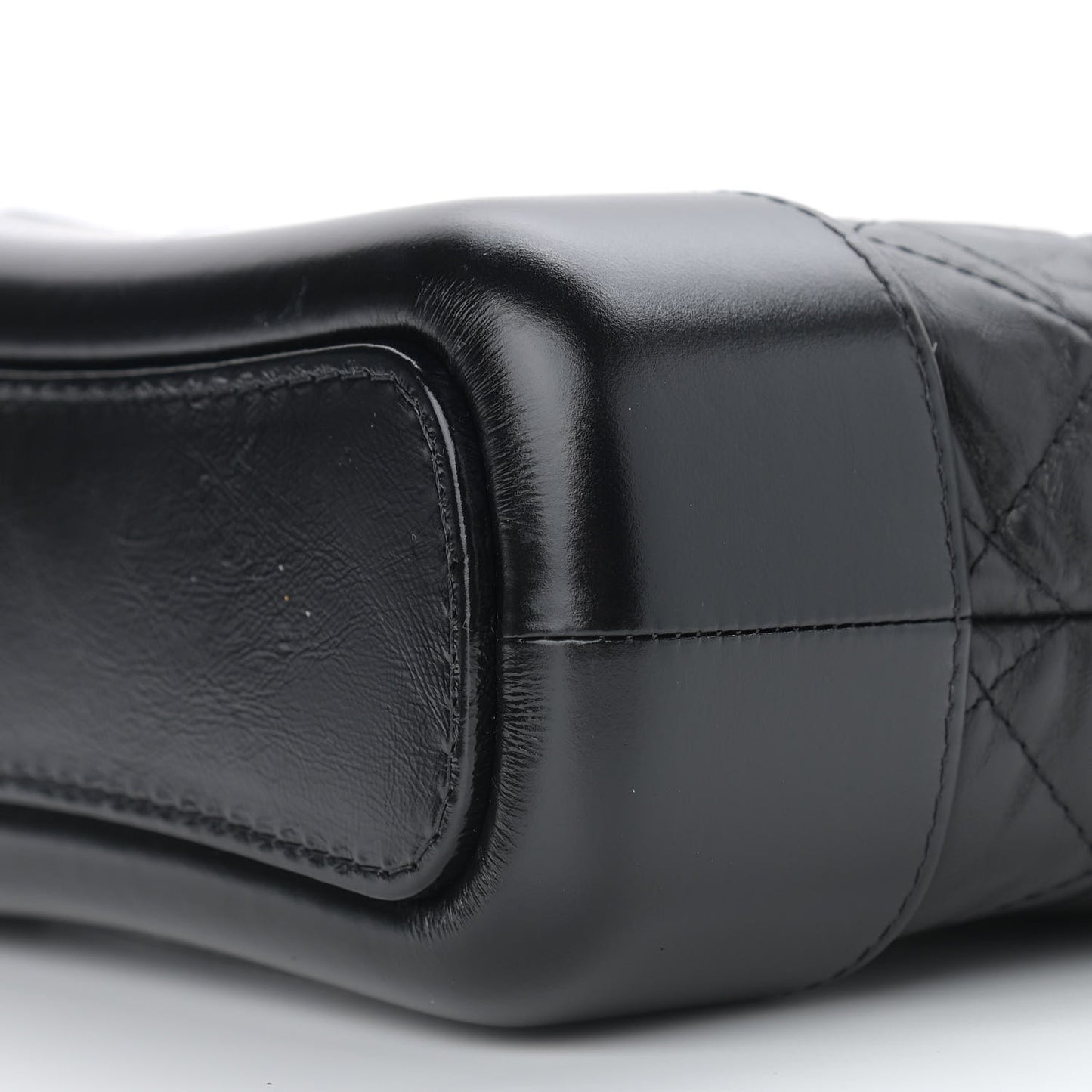 Aged Calfskin Quilted Small Gabrielle Hobo Black