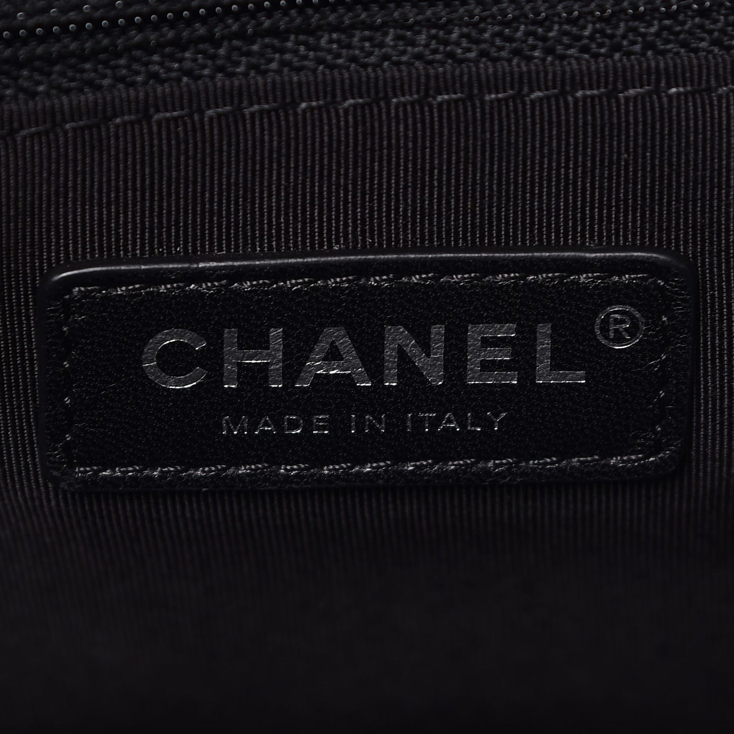 Caviar Stitched Shopping Tote Black