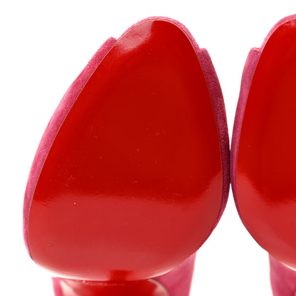 Christian Louboutin Suede Rampoldi 120 Ankle Strap Pumps 38 Pink 6 of 17