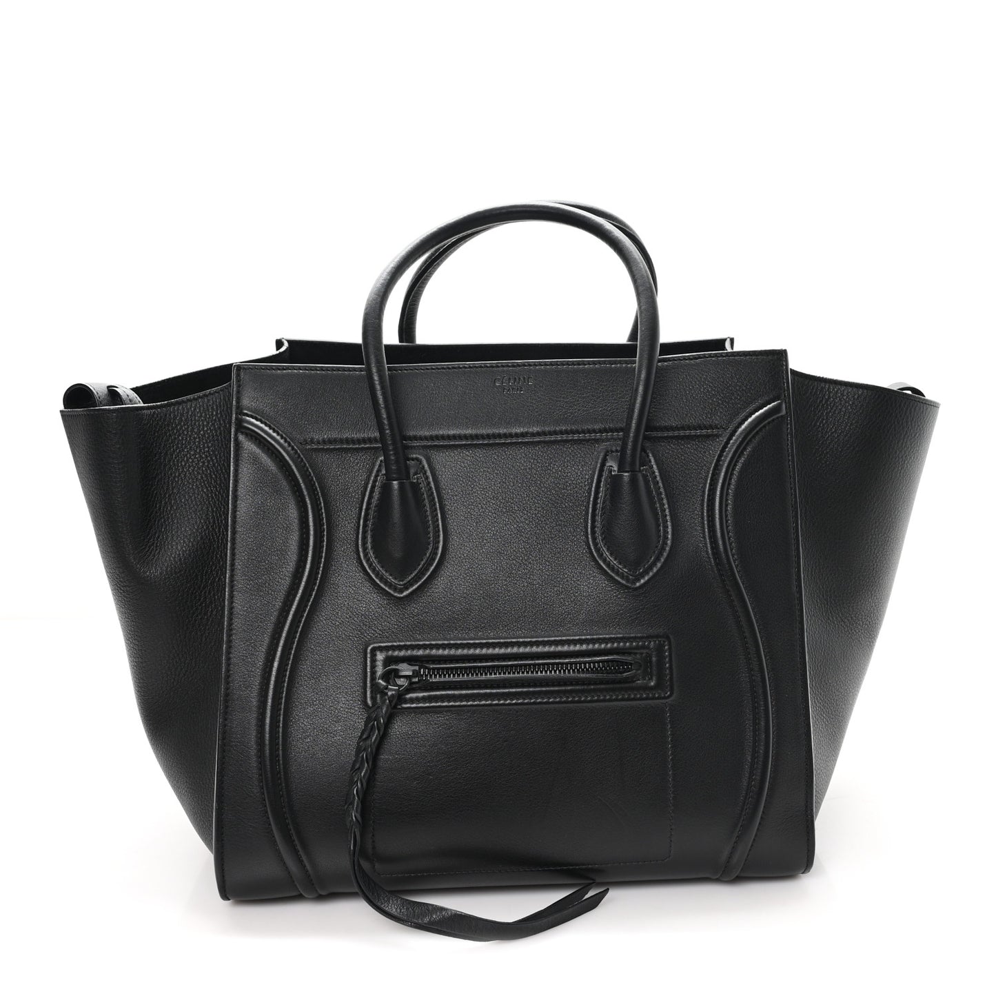 Grained Calfskin Medium Phantom Luggage Black