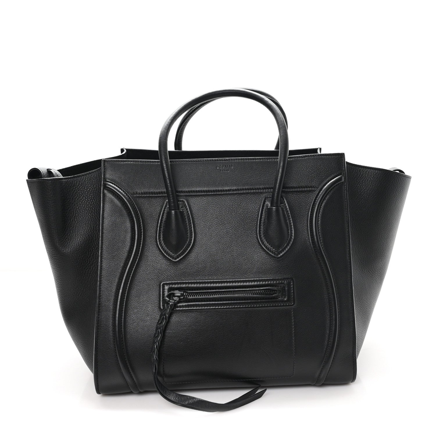 Celine Grained Calfskin Medium Phantom Luggage Black 1 of 9