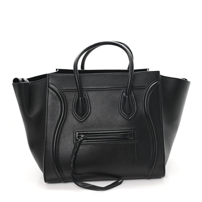 Celine Grained Calfskin Medium Phantom Luggage Black 1 of 9
