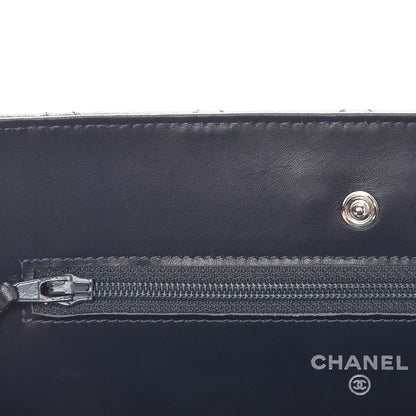 Chanel Aged Lambskin Quilted Reissue Wallet On Chain WOC Dark Blue 6 of 10