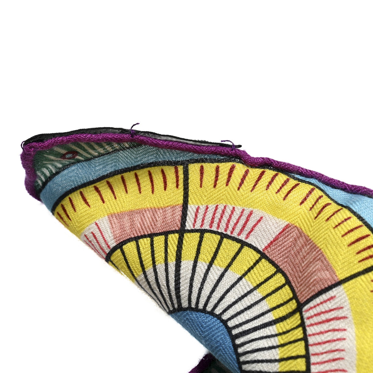 Hermes Cashmere Silk The Savana Dance Shawl 140 Rouge Turquoise Jaune 6 of 6