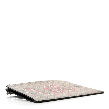 Gucci GG Supreme Monogram Kingsnake Zip Wristlet Pouch Beige Black 4 of 8