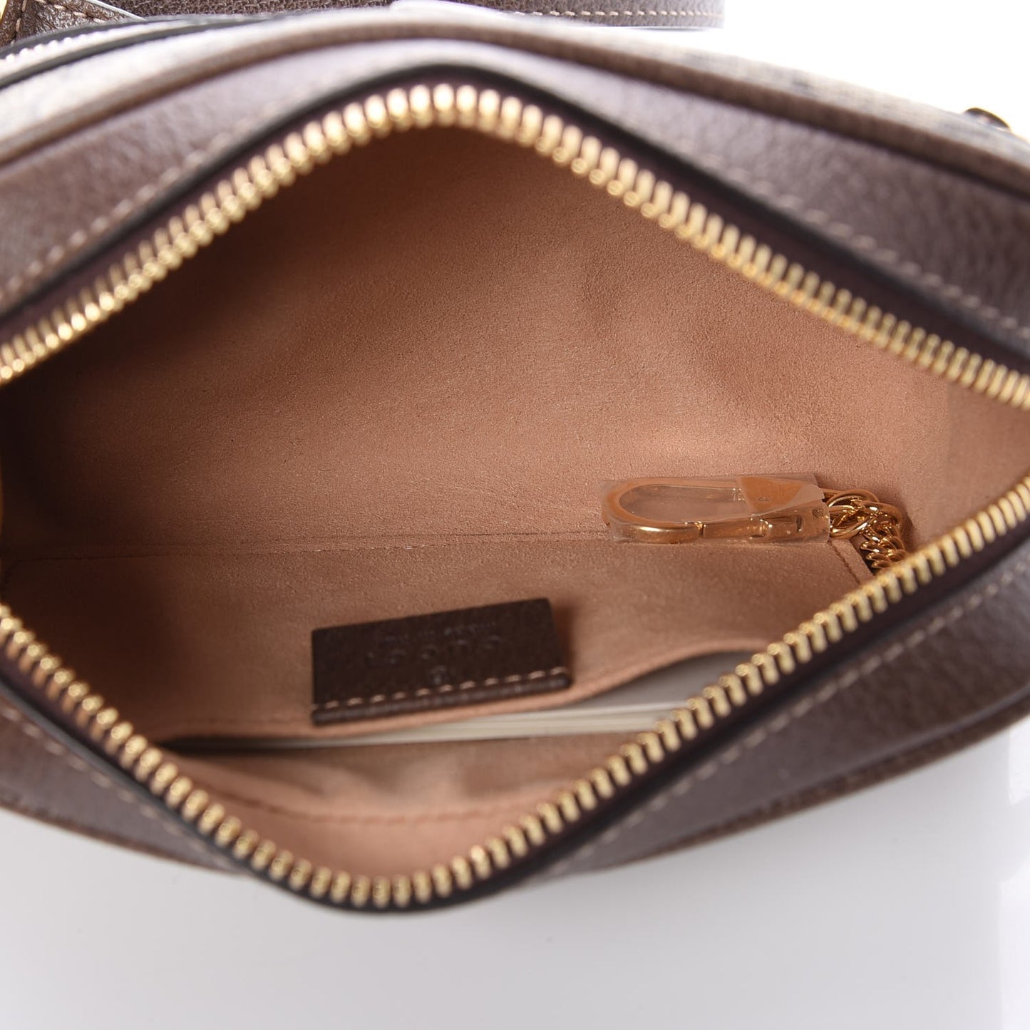 GG Supreme Monogram Web Mini Ophidia Shoulder Bag Brown