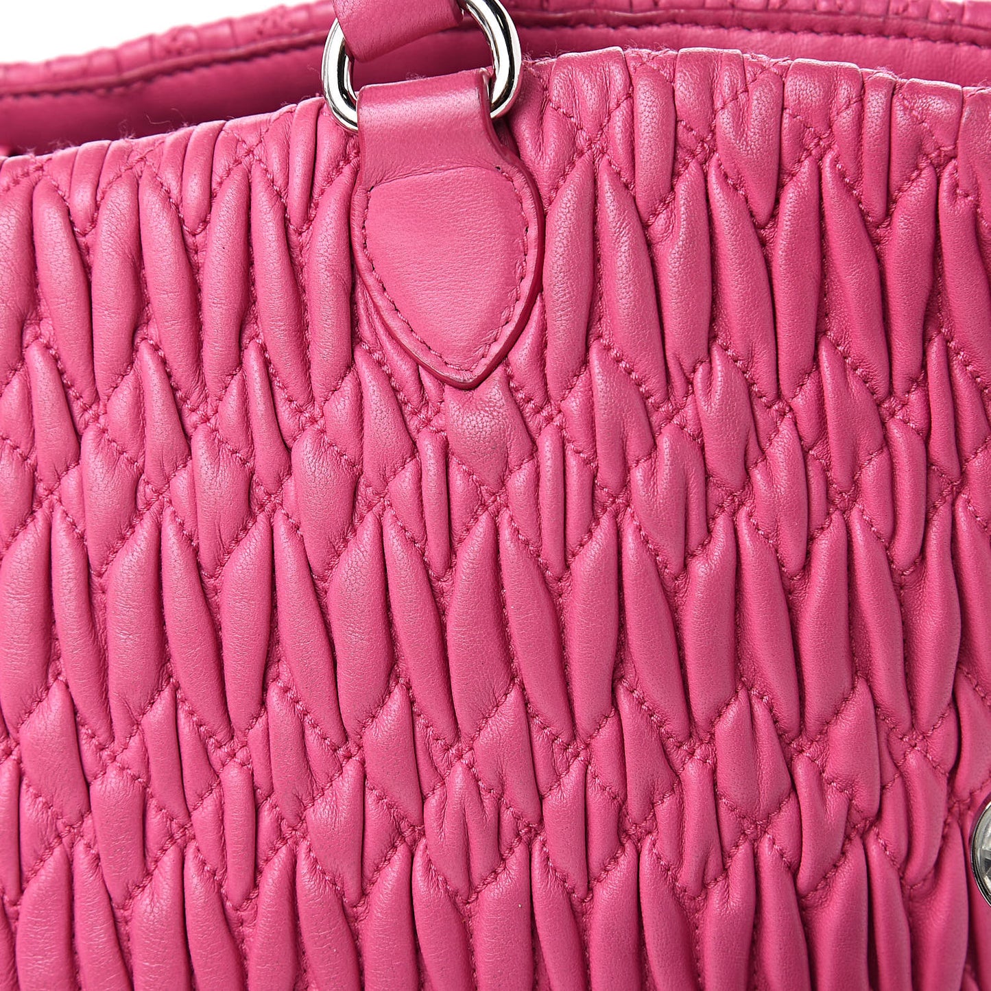 Nappa Matelasse Swarovski Crystal Tote Fuxia