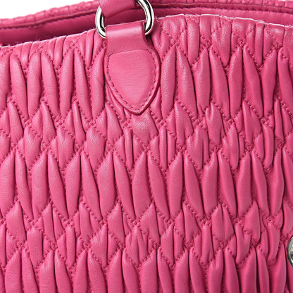 Miu Miu Nappa Matelasse Swarovski Crystal Tote Fuxia 12 of 14