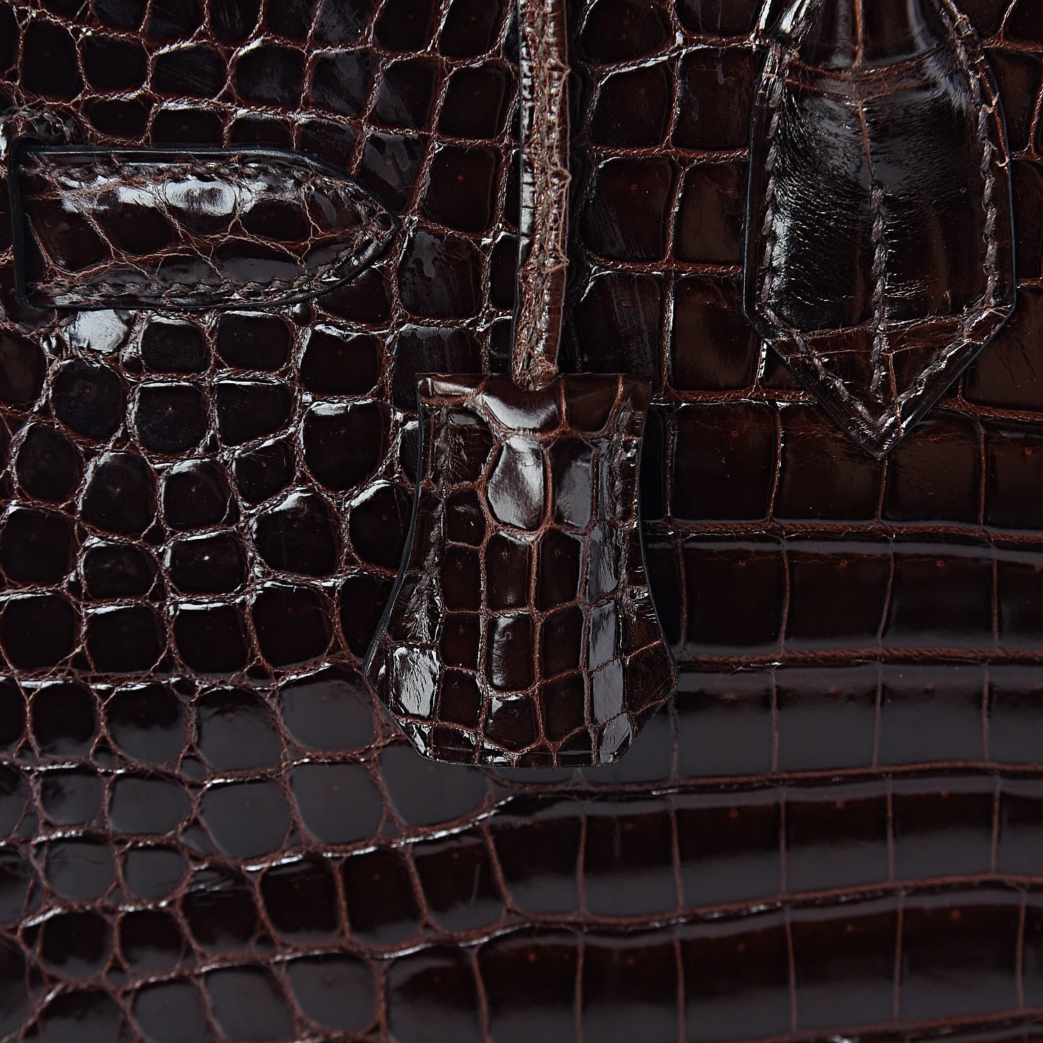 Hermes Shiny Porosus Crocodile Birkin 35 Cocoan 19 of 31