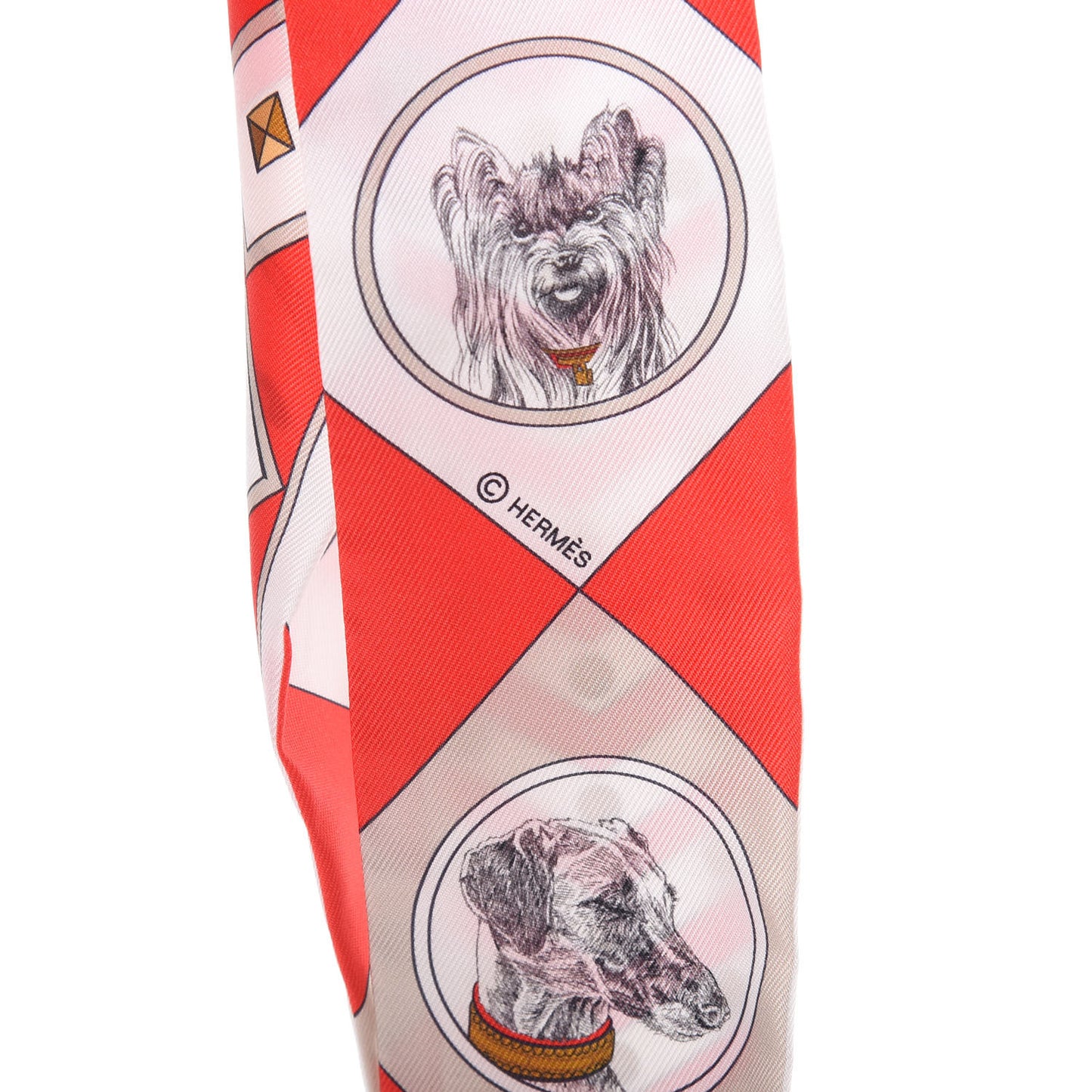 Silk Colliers Et Chiens Twilly Rouge White Mastic