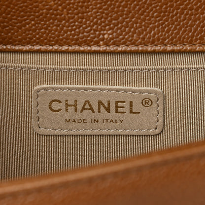 Chanel Caviar Quilted Medium Boy Flap Light Brown 6 of 11