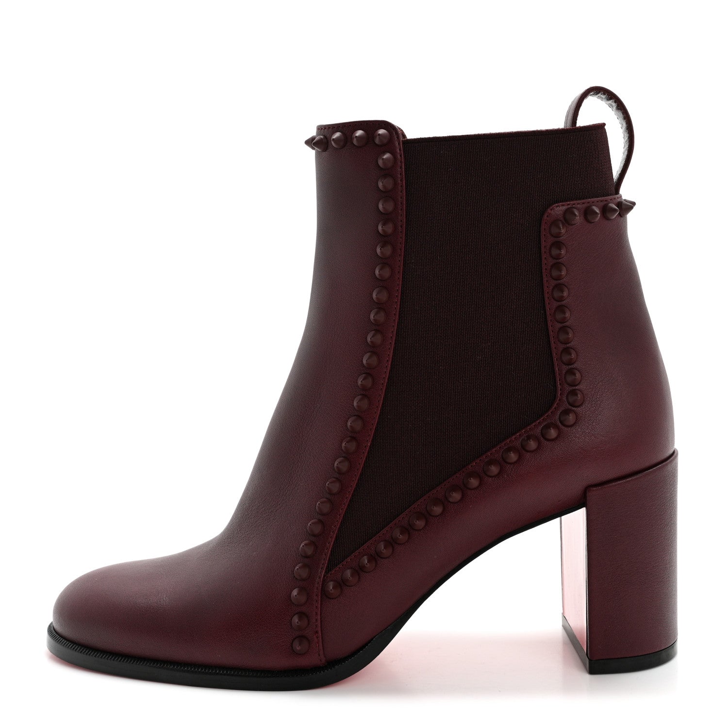 Christian Louboutin Calfskin Out Line Spike Lug 70 Boots 38 Bordeaux 1 of 12