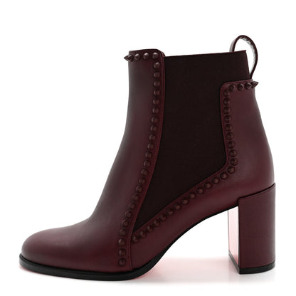 Christian Louboutin Calfskin Out Line Spike Lug 70 Boots 38 Bordeaux 1 of 12