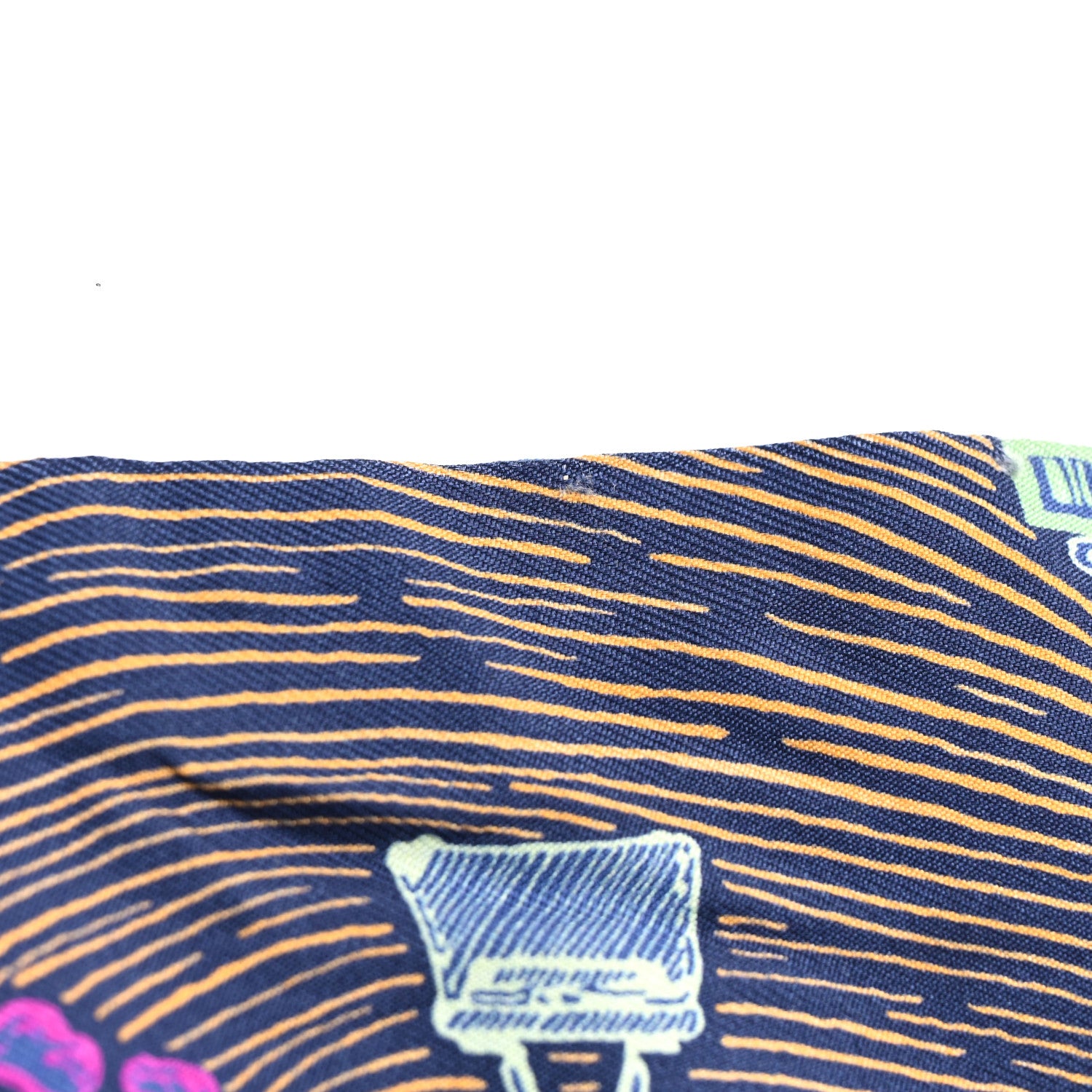Hermes Silk Super Silk Quest Twilly Bleu Cobalt Rose Jaune 5 of 5