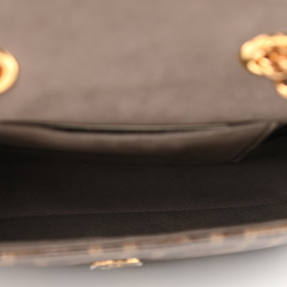 Fendi Glazed Fabric Vitello Century FF 1974 Stamp Patch Mini Double F Crossbody Bag Mogano Panna Black 5 of 10