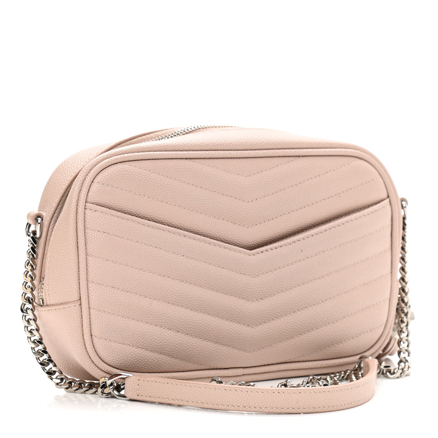 Saint Laurent Grain De Poudre Matelasse Monogram Mini Lou Camera Bag Marble Pink 3 of 9