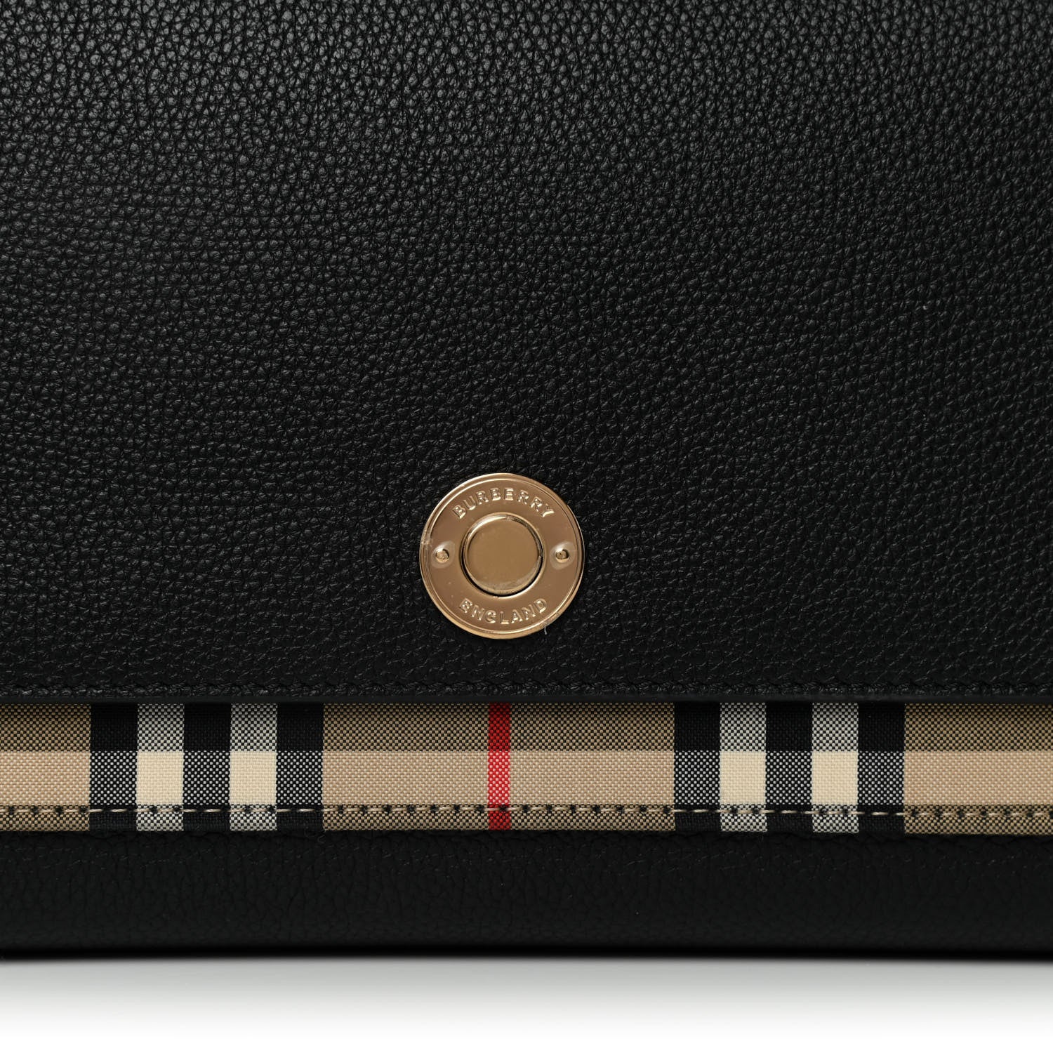 Burberry Grainy Calfskin Vintage Check Note Crossbody Bag Black 9 of 13