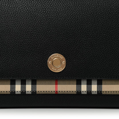 Burberry Grainy Calfskin Vintage Check Note Crossbody Bag Black 9 of 13