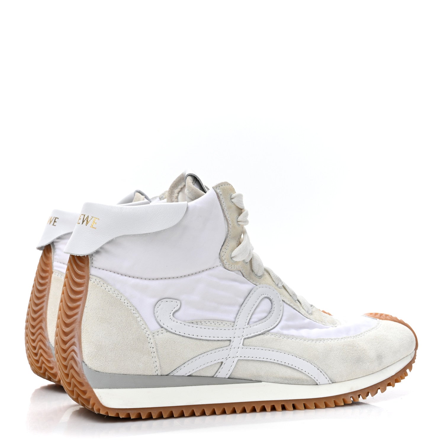 Loewe Nylon Suede Flow Runner High Top Sneakers 38 White 5 of 15
