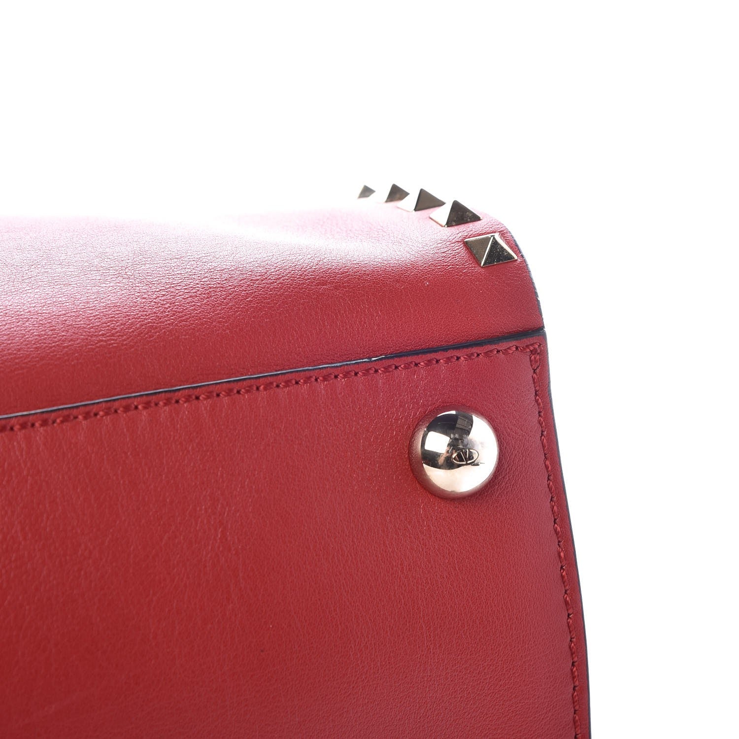 Valentino Garavani Vitello Rockstud Dome Shopper Rosso Valentino 8 of 15