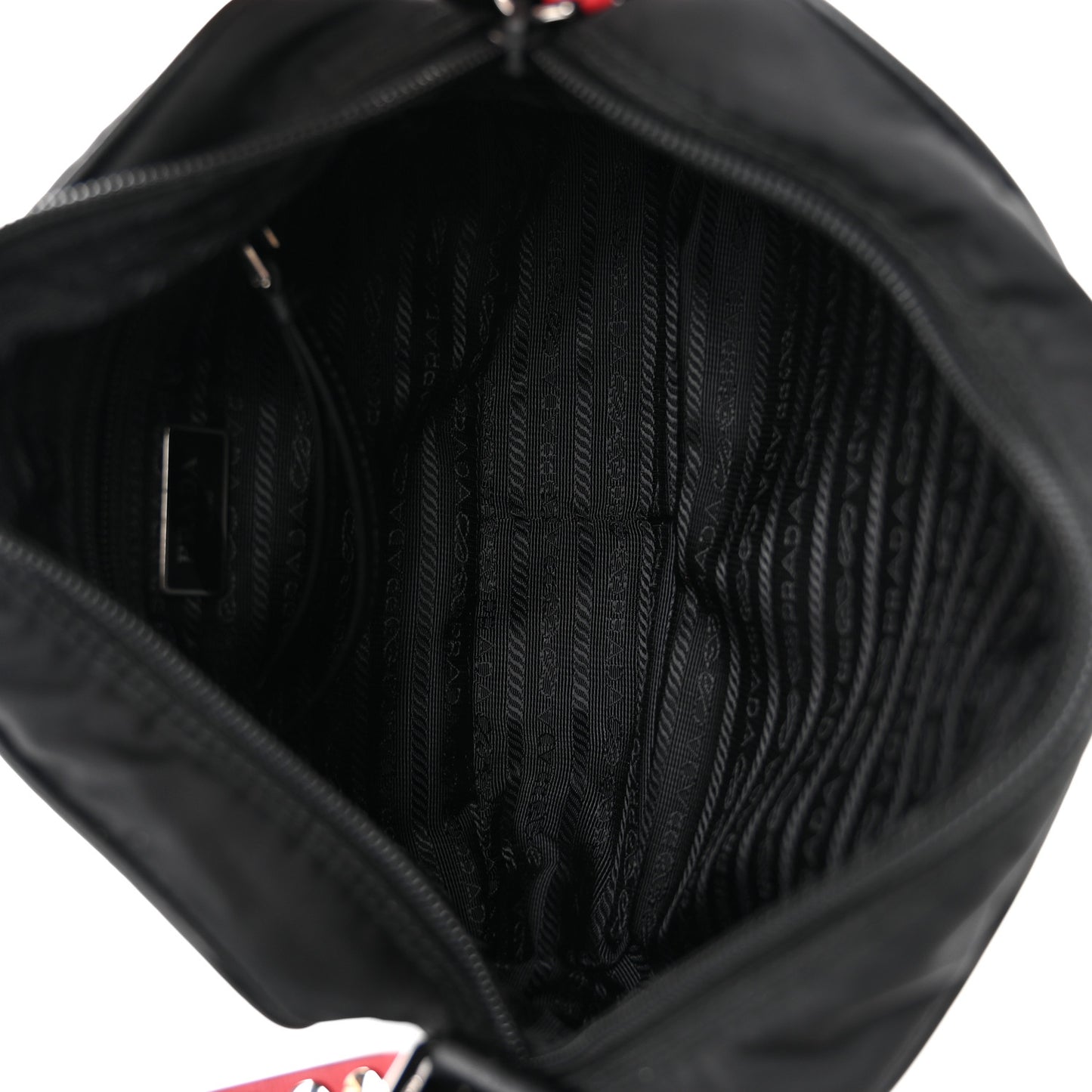 Tessuto Nylon Studded New Vela Shoulder Bag Black Fuoco