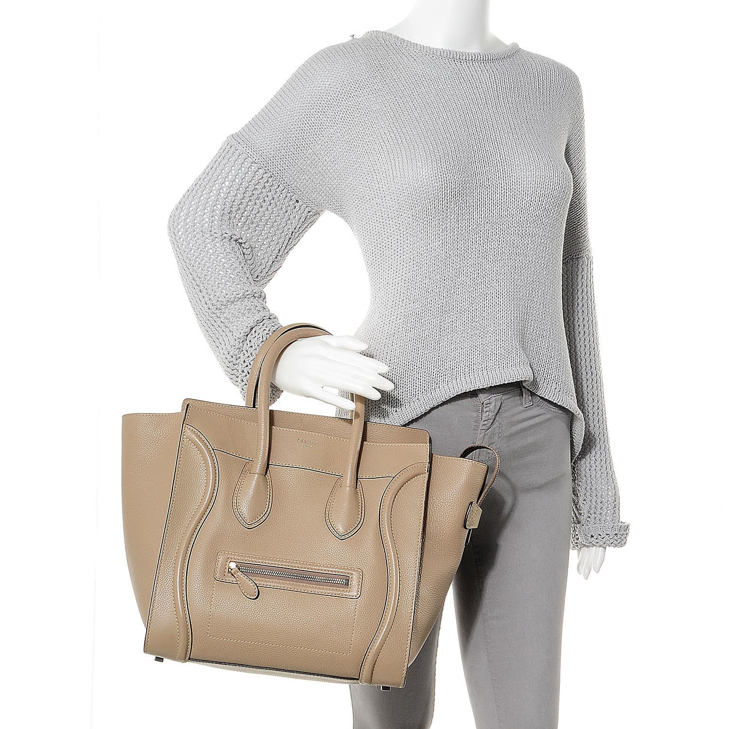 Drummed Calfskin Mini Luggage Dune