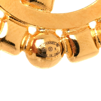 Chanel Metal Crystal Pearl CC Crystal Brooch Gold 3 of 4