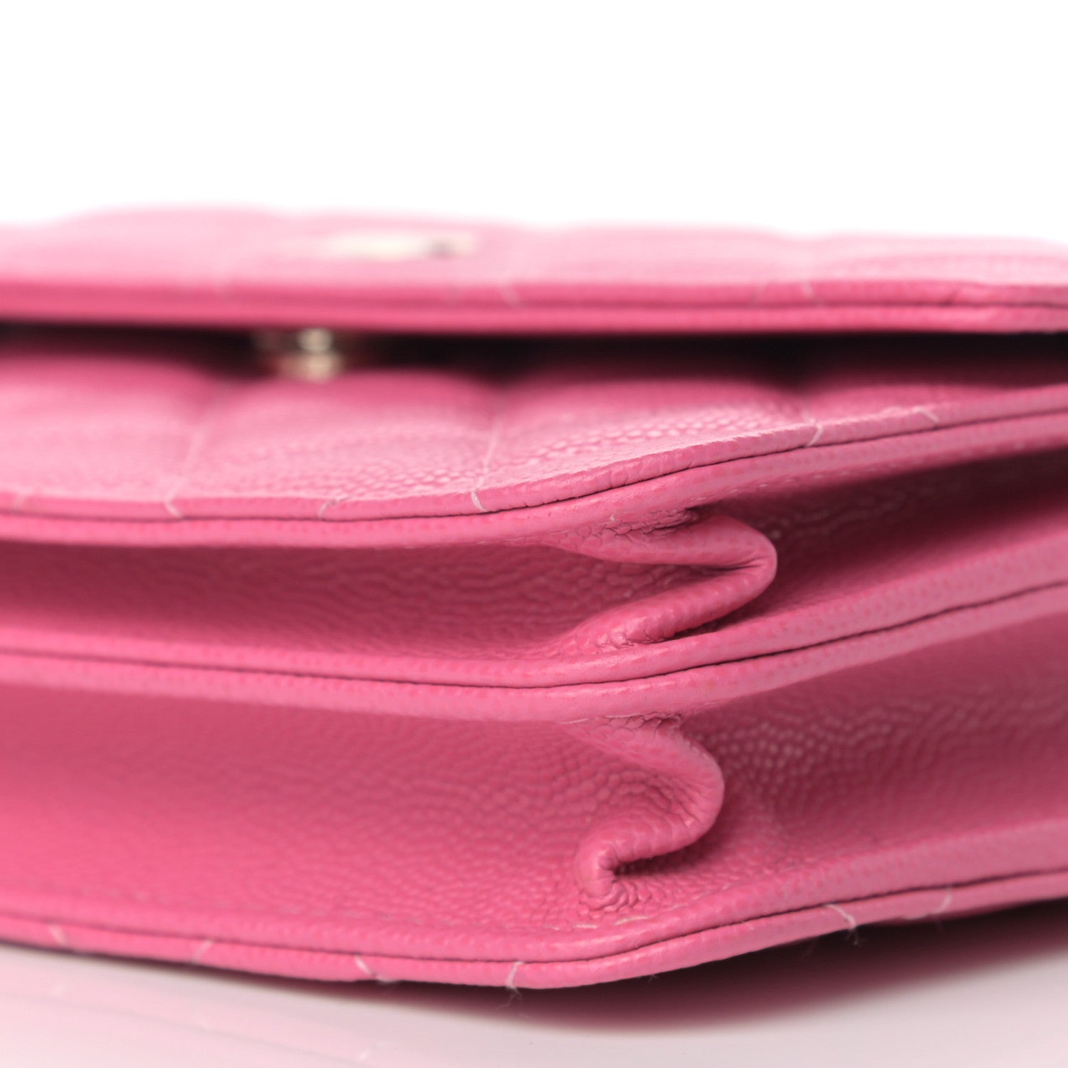 Chanel Caviar Quilted Square Wallet On Chain WOC Pink 9 of 9
