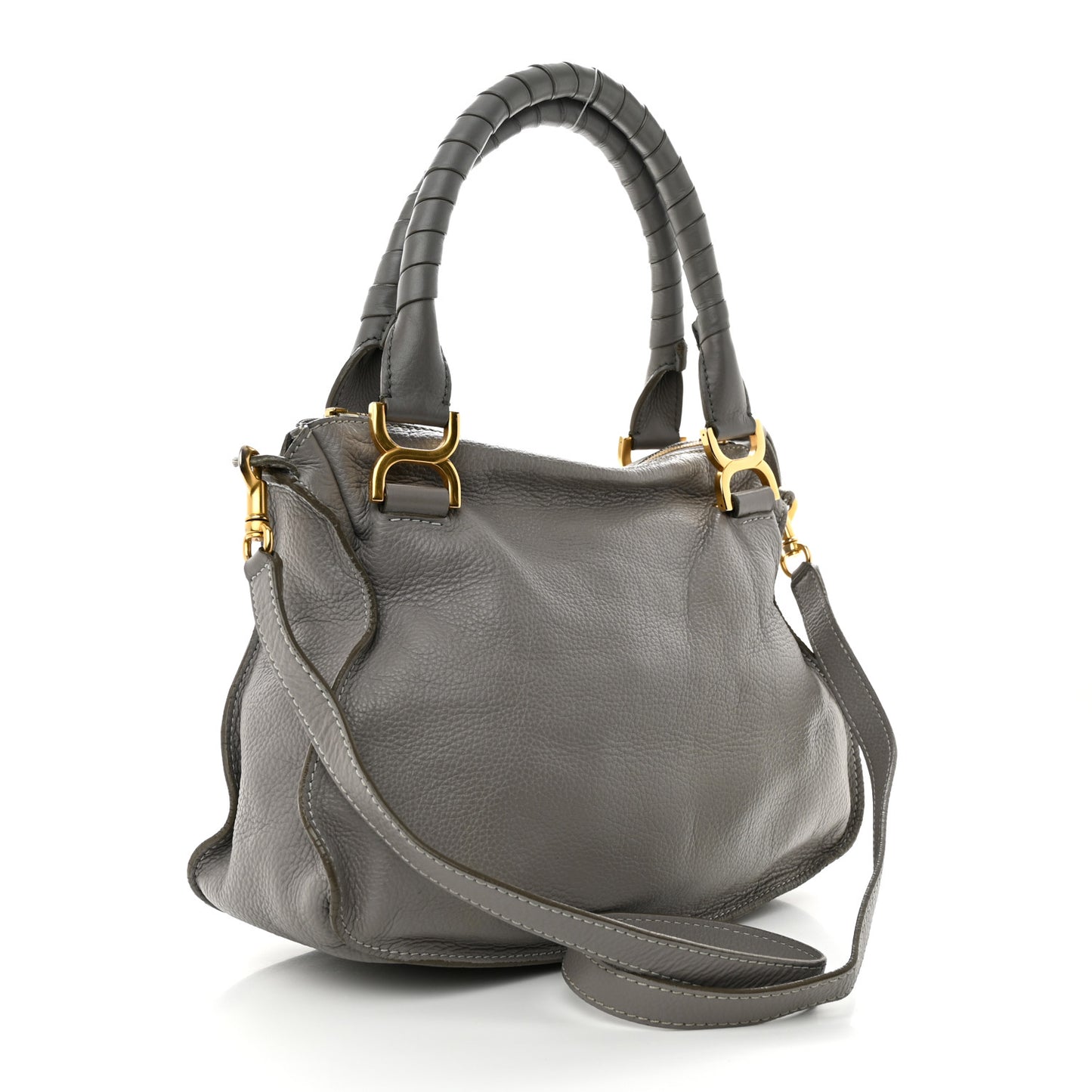 Calfskin Medium Marcie Satchel Cashmere Grey