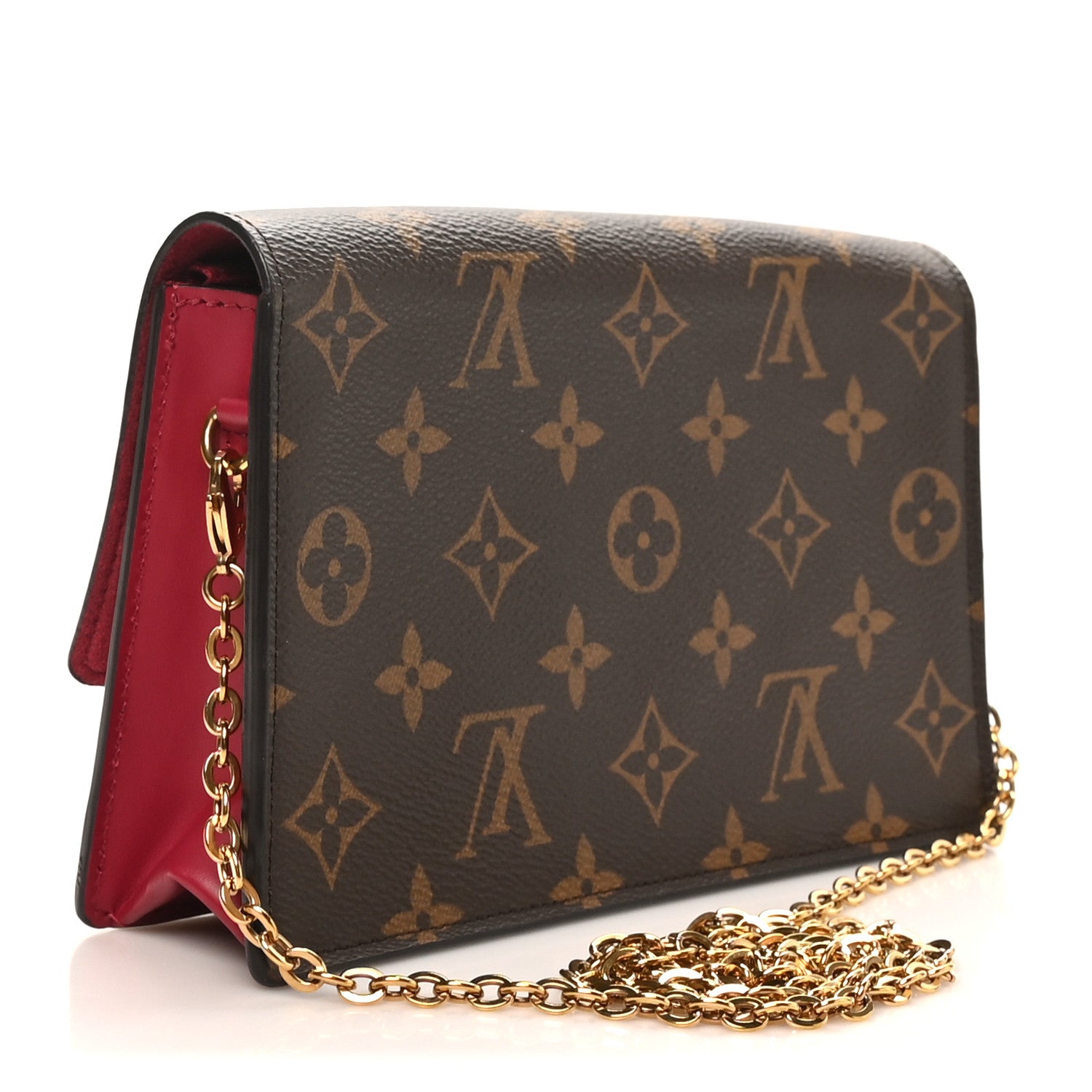 Louis Vuitton Monogram Flore Chain Wallet Fuchsia 3 of 10