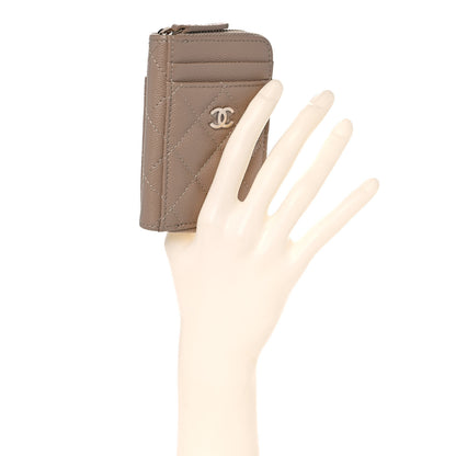 Chanel Caviar Quilted Zip Card Holder Beige 2 of 10