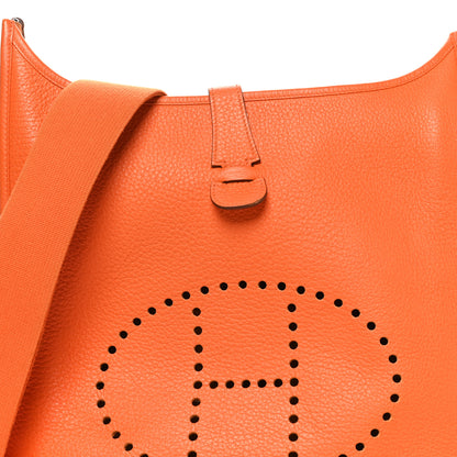 Hermes Taurillon Clemence Evelyne III GM Orange 8 of 10