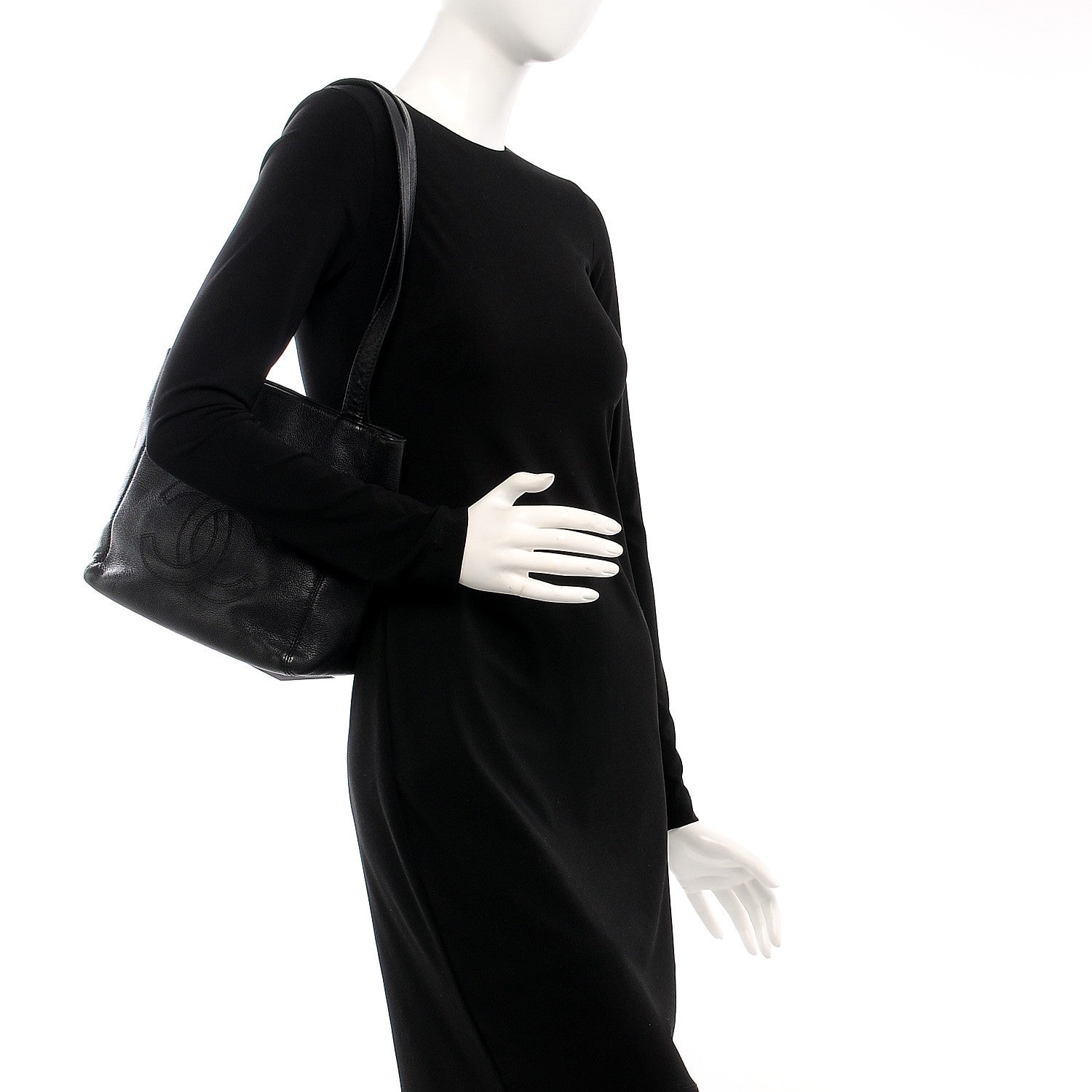Chanel Calfskin CC Shoulder Bag Black 2 of 8