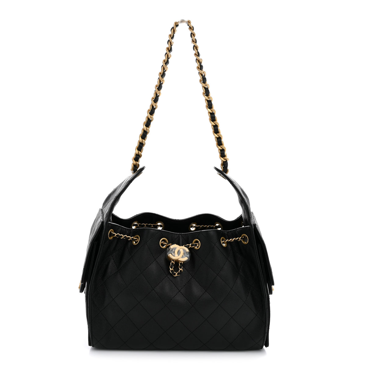 Caviar Quilted Small Chanel 25 Handbag Black