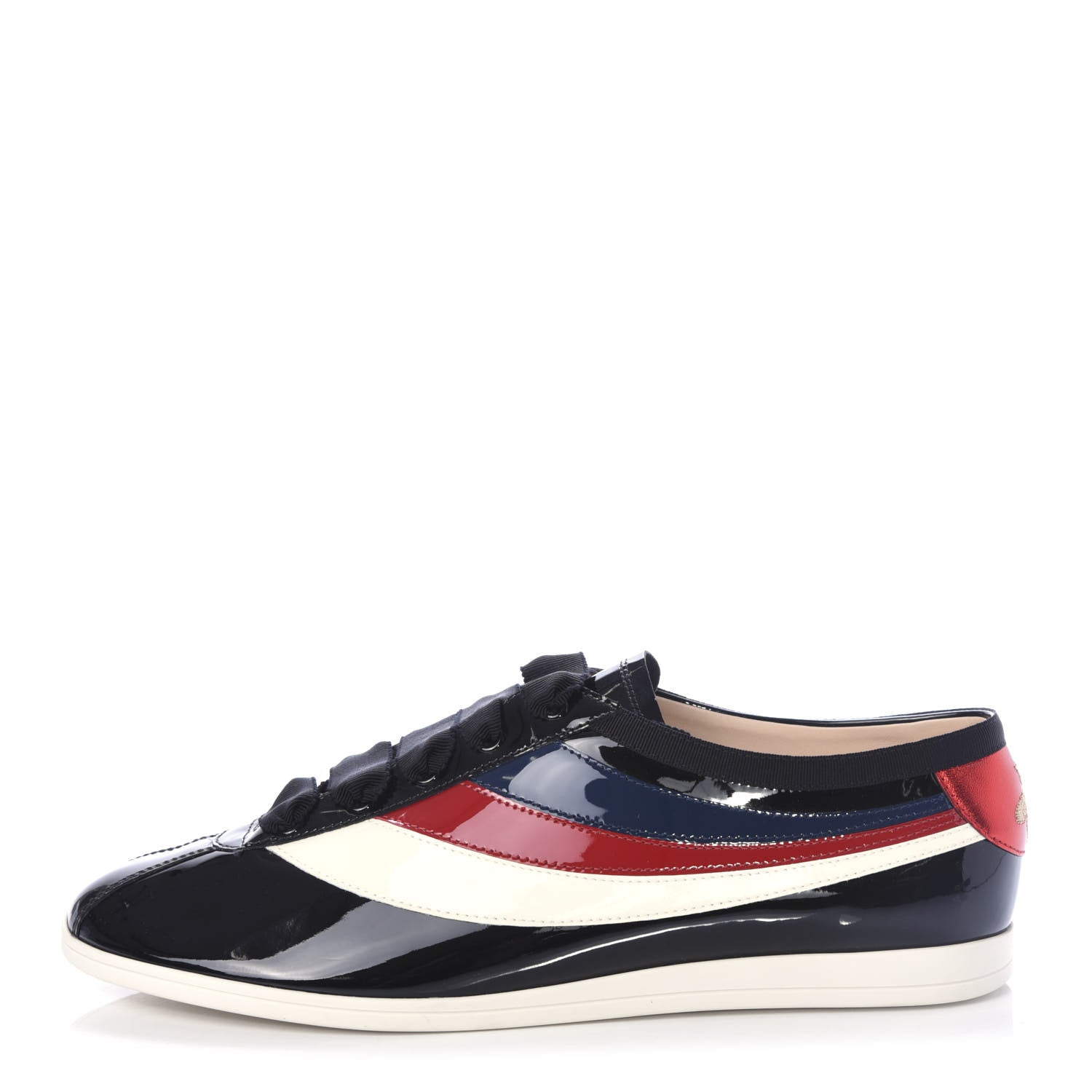Gucci Patent Calfskin Web Falacer Sneakers 9 Black 1 of 11
