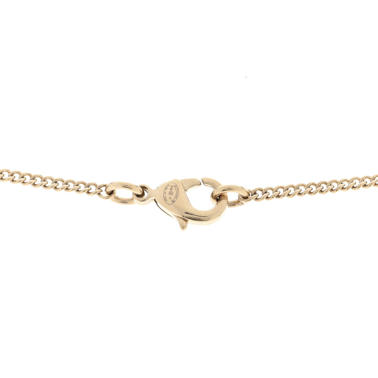 Baguette Crystal High Society CC Pendant Necklace Gold