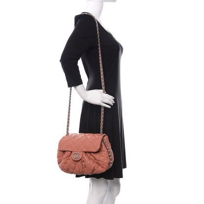 Chanel Washed Lambskin Quilted Medium Chain Around Flap Pink 2 of 11