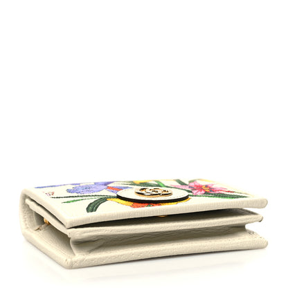 Gucci Canvas Flora Card Case Wallet White 4 of 12