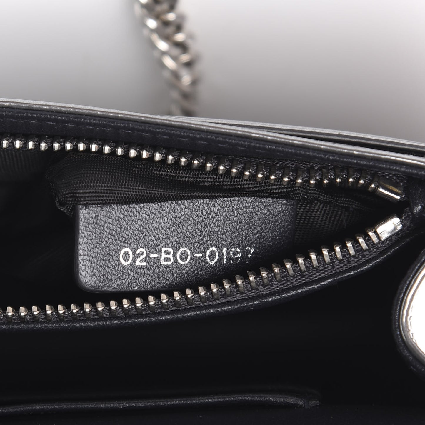 Metallic Patent Micro-Cannage Diorama Wallet on Chain Pouch Silver