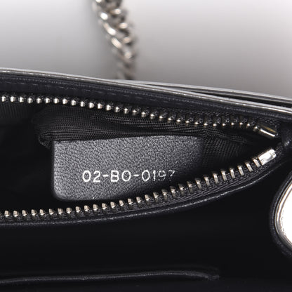 Christian Dior Metallic Patent Micro-Cannage Diorama Wallet on Chain Pouch Silver 8 of 15
