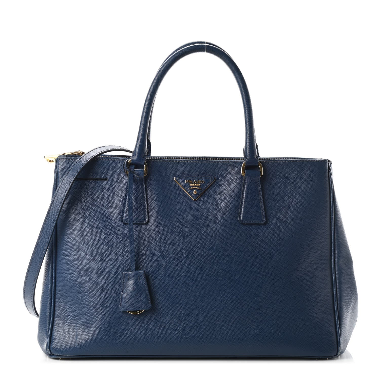 Prada Saffiano Lux Medium Tote Bluette 1 of 14
