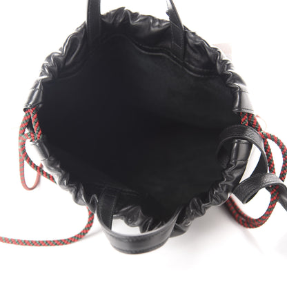 Gucci Calfskin Logo Drawstring Backpack Black 5 of 10