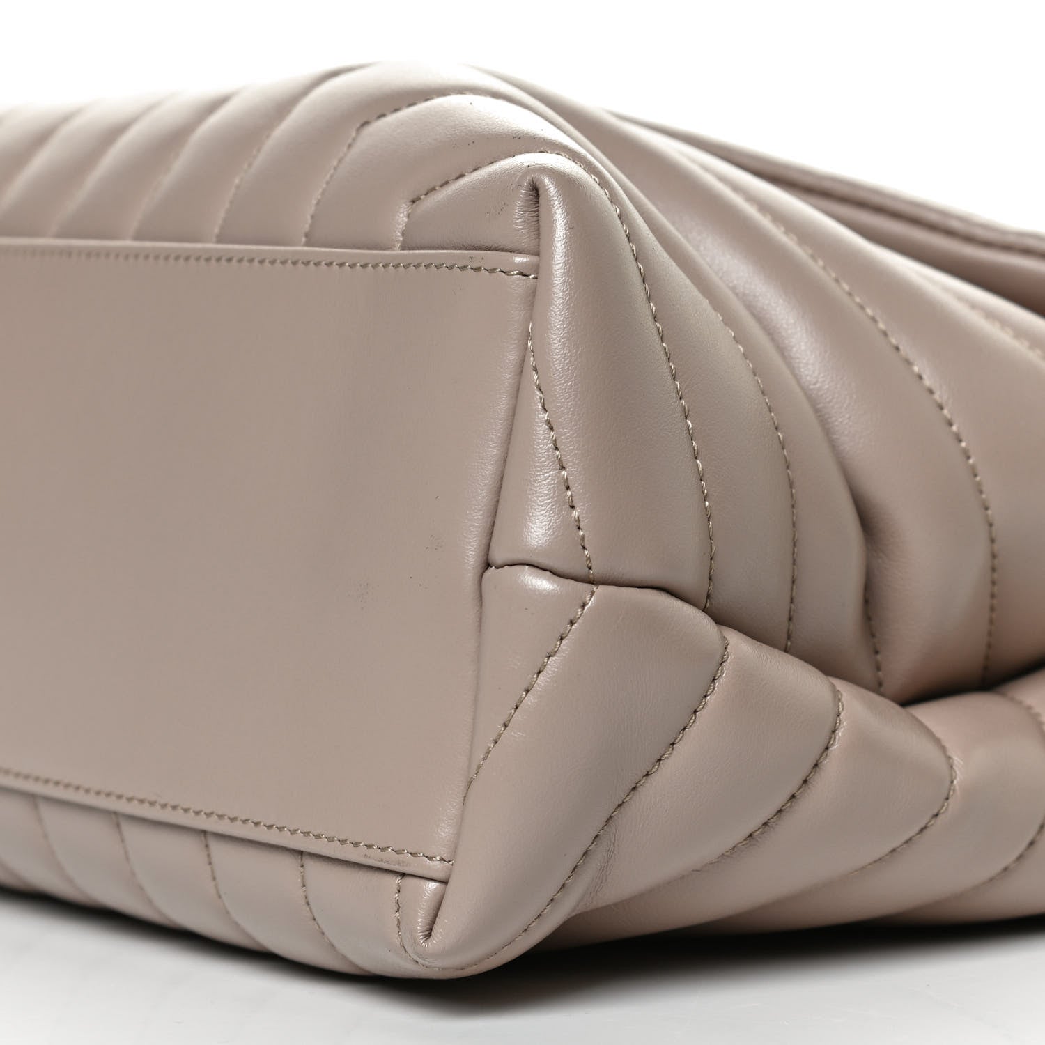 Saint Laurent Calfskin Y Quilted Monogram Medium Loulou Chain Satchel Dark Beige 10 of 13
