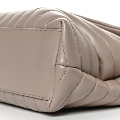 Saint Laurent Calfskin Y Quilted Monogram Medium Loulou Chain Satchel Dark Beige 10 of 13