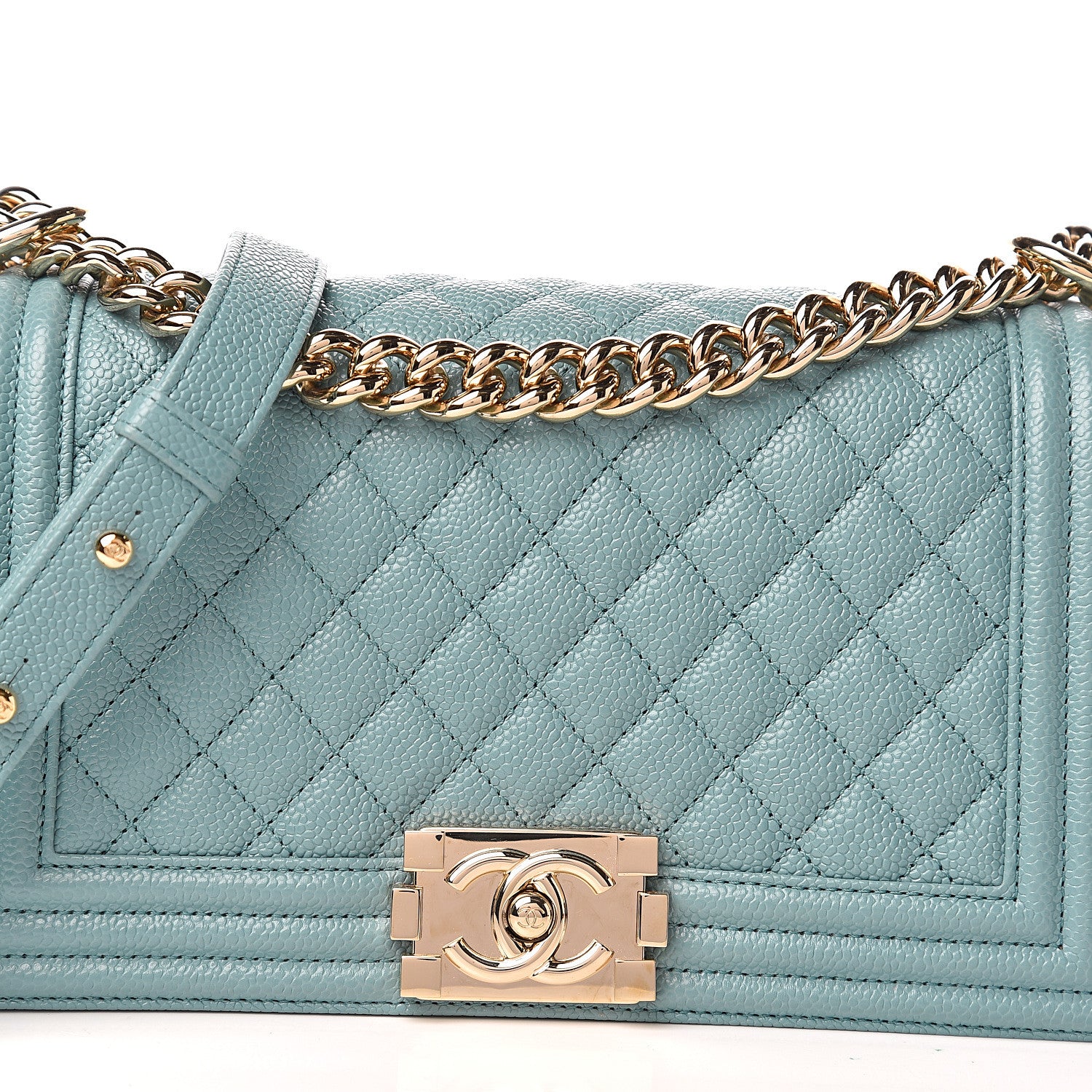 Chanel Caviar Quilted Medium Boy Flap Light Blue 9 of 9