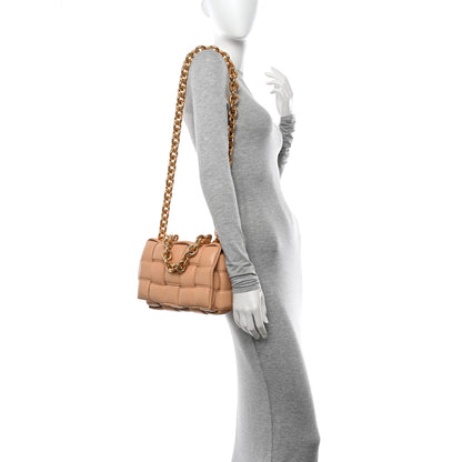 Bottega Veneta Lambskin Maxi Intreccio Padded Chain Cassette Crossbody Bag Almond 2 of 15