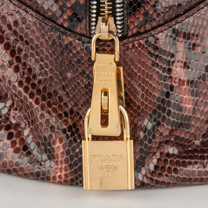 Prada Python Bauletto Tote Cotto 5 of 8